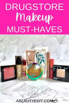 These drugstore beauty must-haves are essential favorites for your makeup routine. From foundation, concealer and highlighter to blush, lip gloss and mascara, these drugstore picks are tried and true affordable favorites. #beauty #makeuproutine #makeuptips #drugstoremakeup #makeupproducts #mascara Lip Gloss And Mascara, Minimalist Makeup Routine, Basic Makeup Kit, Drugstore Concealer, Drugstore Makeup Tutorial, High Shine Lip Gloss, Drugstore Foundation, Safe Skincare, Makeup Must Haves