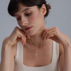 The December addition to our "Floral Cross Collection" is the Holly Cross Pendant, a symbol steeped in protection, joy, and foresight. Crafted with delicate artistry, this pendant combines the rugged beauty of the holly, known for its protective qualities, with the profound symbolism of the cross, representing the crown of thorns worn by Jesus. This piece not only commemorates His ultimate sacrifice but also celebrates the promise of eternal life, joyfully brought forth in its intricate design. Spiritual Cross Pendant Necklaces For Gift, Spiritual Cross Pendant Necklace For Gift, Tarnish Resistant Spiritual Cross Jewelry, Cross Pendant Jewelry Gift For Her, Crucifix Clavicle Chain Jewelry Gift, Crucifix Clavicle Chain Jewelry For Gift, Cross Pendant Jewelry As A Gift, Cross-shaped Jewelry With Large Pendant As Gift, Spiritual Crucifix Clavicle Chain Jewelry