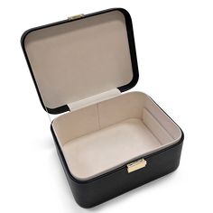 Organize and secure your favorite Baby Gold pieces with the ultimate jewelry case that's both fashion and function in one. We created the perfect compartments for your favorite rings, earrings, bracelets, necklaces and more. Two distinct levels makes it a snap to fit all your precious pieces. Not to mention a durable closure that will keep everything secure when you're en route.  

Size: 9" (L) x 7" (W) x 4.5" (H)

Removable Compartment Layer
Color: Black Elegant Rectangular Cosmetic And Toiletry Storage Case, Elegant Cosmetic And Toiletry Storage For Everyday Use, Elegant Portable Rectangular Jewelry Case, Modern Portable Cases For Gifts, Elegant Rectangular Jewelry Storage For Everyday Use, Elegant Portable Rectangular Jewelry Storage Case, Elegant Portable Jewelry Storage In Rectangular Case, Modern Rectangular Cases For Gifts, Elegant Portable Storage Case