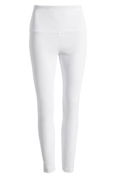 The look of your favorite skinny jeans meets the comfort of stretchy leggings, while a high waist adds just the right amount of control and a perfect fit. Pair them with loungewear on the weekends or dressier pieces for a night out on the town. 28" inseam; 9" leg opening; 11" front rise; 15" back rise (size Medium) Pull-on style 95% cotton, 5% spandex Machine wash, line dry Imported Hosiery Chic Stretch Jeggings For Everyday, White Stretch Full-length Jeans, Versatile Fitted Leggings For Spring, Versatile Fitted Spring Leggings, Trendy Comfort Stretch Leggings, Casual High Stretch Mid-rise Leggings, Trendy Comfort Stretch Elastane Leggings, Casual Stretch High Rise Activewear, Trendy Elastane Leggings