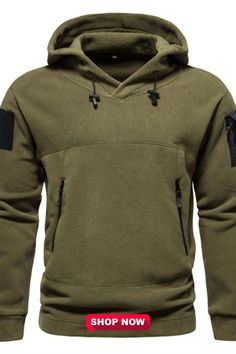 Men's Comfortable Casual Commuter Wind Sweatshirt Oversize Hoodie, Military Green, Fall And Winter, Fleece Jacket, Mens Sweatshirts, Sweatshirt Fashion, Men's Clothing, Hoodies Men, Zip Ups