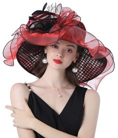 PRICES MAY VARY. Multiple Uses: 1. It is organza hat. 2. The flower can be removed on the hat, it is mesh organza flower fascinator with hair clip. 3. A perfect choice for gift, decorations and bridal fascinator. The hat brim is about 5.1 inchs all the way around, it can fit for head circumference 21.26 inch~22.83 inch, and adjustable small elastic sweatband built in. Wear to Church, Derby, Garden Parties or Gatsby Picnics, look stylish and vibrant. Perfect for Wedding, Bridal Shower, Cocktail, Elegant Tulle Mini Hats For Evening, Elegant Mini Hats For Evening, Summer Party Mini Tulle Hats, Summer Party Mini Hats Made Of Tulle, Elegant Tulle Mini Hats For Spring, Elegant Tulle Fascinator For Kentucky Derby, Elegant Tulle Fascinator, Tulle Hat For Kentucky Derby Party, Elegant Mini Tulle Hats For Party