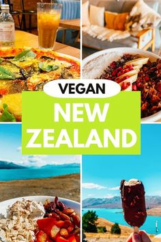 vegan new zealand food and drink collage