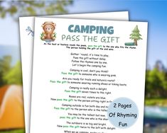 a camping pass the gift game with instructions