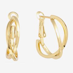 Add these Silver Reflections 24K gold over brass twisted hoop earrings to your jewelry collection today! Earrings are crafted in 24K gold over brass, 20mm in length and have a lever-back closure. With the simple and sleek design, these hoop earrings can be worn with any wardrobe choices. Earrings are boxed for gift giving! Wipe earrings clean with a soft cloth.Included: 1 Pair of EarringsFeatures: In A Gift Box, Nickel FreeEarring Back: Lever BackMetal Color: Gold ToneEarring Length: 20mmEarring Gold Hoop Earrings With A Modern Twist, Gold Wrap Earrings With A Modern Twist, Gold Twisted Huggie Earrings As Gift, Gold Huggie Earrings With A Modern Twist, Single Gold Earring With A Modern Twist, Gold Clip-on Wrap Earrings For Gift, Gold Tarnish Resistant Huggie Earrings With Modern Twist, Modern Twist Gold Plated Hoop Earrings As Gift, Twisted Gold Metal Jewelry