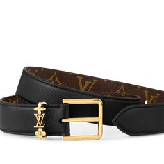 LOUIS VUITTON® - Lv Bloom 30mm Belt - Black/gold Louis Vuitton Belt Outfit Women, Lv Belts, Louis Vuitton Gifts, Louis Vuitton Official Website, Lv Belt, Luxury Belts, Trunk Bag, Louis Vuitton Belt, Designer Belts