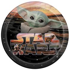 a star wars plate with the baby yoda on it