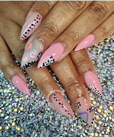 Blush Pink Nail Designs, Nails With Pink, Nail Art Pink, Abstract Nails, Fall Gel Nails, Abstract Nail Art, Simple Gel Nails