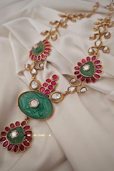 highend indowestern fusion necklace. inlay design. kundan necklace Comes with matching earrings Casual Jewellery, Fusion Jewellery, Inlay Design, Kundan Necklace, Inspired Necklace, Casual Jewelry, Jewellery Designer, Kundan Necklaces, Create Awareness