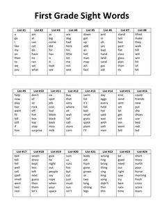 the first grade sight words worksheet is shown in black and white with an image of