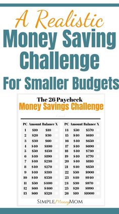 a book cover with the text, a realistic money saving challenge for smaller budget