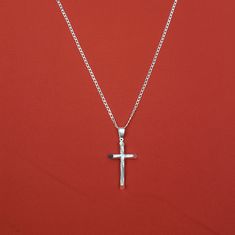 925 Sterling Silver Cross Pendant And 925 Silver Chain New Classic Silver Sterling Silver Cross Necklace, Promise Rings For Guys, Stainless Steel Cross Pendant, Mens Rings Fashion, Sterling Silver Cross Pendant, Silver Cross Pendant, Braided Leather Bracelet, Mens Accessories Jewelry, Sterling Silver Mens