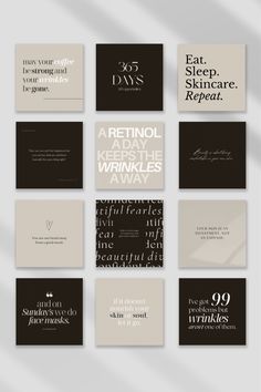 some type of business cards with different font and numbers on them, all in black and white