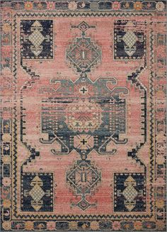 Loloi II | Loloi Jocelyn JOC06 2'3" x 4'" Rug in Pink | Mathis Home Persian Inspired Rug, Rose Rug, Loloi Rugs, Rich Color Palette, Rug Direct, Antique Inspiration, Transitional Rugs, Construction Design, Burke Decor