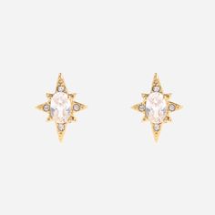 These Diamond-studded star Clip-On Stud Earrings - Gold offer a stunning visual appeal and superior quality. Featuring an intricate star design set with real diamonds, these earrings will add a unique sparkle to any ensemble. Crafted with an 18K gold finish, they are sure to remain an eye-catching staple for years to come. MATERIALS Thick 18k gold-plated stainless steel with zircon stones SIZE & WEIGHT 13.7mm wide, 10.1mm thick approx. 0.6g per earring approx. No piercings required Sold as a pai Real Diamond Earrings, Star Design, Design Set, Star Designs, Gold Earrings Studs, Real Diamonds, Unique Earrings, Diamond Studs, Gold Finish