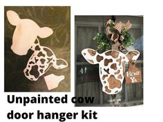 the door hanger kit is designed to look like a cow