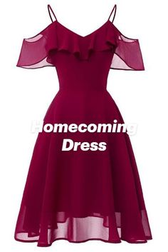 Cute Burgundy Chiffon Homecoming Dress Graduation Dress Cherry Print Dress, Short Beach Dresses, Short Dress White, Boho Dresses Long, Spaghetti Strap Prom Dress, Beauty Dress, Fancy Dresses, Ruffle Dress, Swing Dress