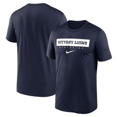 Ensure everyone sees your die-hard Penn State Nittany Lions pride by wearing this Sideline Legend tee. Built by Nike, this T-shirt features incredible Penn State Nittany Lions graphics on the chest, which will solidify your stance as a truly devoted fan. The built-in Dri-FIT technology will ensure you stay comfortable by wicking moisture away from your body. Lions Pride, Lion Pride, Lion Tshirt, Nittany Lion, Penn State, Mens Navy, Men's Nike, Dri Fit, Nike Men