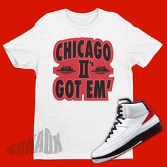 This sneaker match tee is the perfect shirt to match your Air Jordan 2 OG Chicago. This Retro 2s sneaker match tee will make a great gift for sneakerheads or sneaker collectors. Sneaker match tee for Style Code: DX2454-106. Check out our latest Jordan matching shirts and more shirts to match the Chicago 2s available now!• Style: Short Sleeve Crew Neck Shirt - Shoes not included• Materials: 100% cotton. Dark Heather is 65% polyester, 35% cotton• Shirt Size: S, M, L, XL, 2XL, 3XL• Custom Made: Not Sporty Graphic Print T-shirt For Streetwear, Sporty Comfortable T-shirt For Streetwear, Sporty T-shirt With Letter Print For Streetwear, Urban Style Sports Sneakers With Letter Print, Comfortable Sports T-shirt With Graphic Print, Sporty T-shirt For Streetwear, Casual Pre-shrunk Athletic Fit T-shirt, Sporty Comfort Fit T-shirt For Streetwear, Comfortable Sporty T-shirt For Streetwear