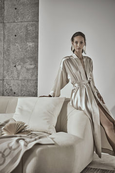 The Cascade dressing gown from Frette creates indulgent comfort and is crafted from 100% pure silk. The champagne shade is the perfect neutral Elegant Silk Robe For Loungewear, Chic Silk Robe For Sleeping, Cream Elegant Sleep Dress, Chic Silk Evening Robe, Chic Silk Robe For Evening, Elegant Satin Finish Robe For Loungewear, Elegant Silk Evening Robe, Elegant Silk Robe For Evening, Elegant Beige Long Sleeve Robe