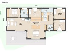 an apartment floor plan with three bedroom and two bathroom areas, including the living room