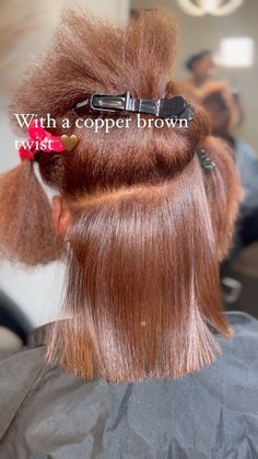 Silk Press And Color Natural Hair, Dye Color For Black Women, Color Dyed Hair Ideas For Black Hair, Brown Hair Color On Black Women, Dyed Hair Inspiration For Black Hair, Dye Hair Ideas For Black Hair, Cute Colors To Dye Your Hair, Brown Hair Colors Black Women, Chocolate Brown Natural Hair