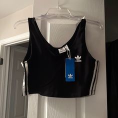 Nwt Brand New Adidas Crop Top Black 3 Stripes. Athletic Athleisure Tank Top Running Fits, Rainbow Crop Top, Adidas Crop Top, White Crop Tank, White Crop Top Tank, T Shirt Crop Top, Colorful Crop Tops, Adidas Crop, Adidas Originals Women