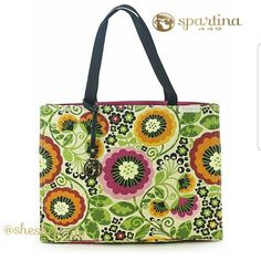 This Large Market Tote Is Both Gorgeous And Stylish, In The Passage Print (Hard To Find!) By Spartina 449. High Quality Workmanship. Tote Has A All Over Colorful Floral Print, And Is Made Of: Signature Linen With Polyester Interior Lining. Features: - Woven Cotton Straps And Interior Slip Pocket - Color: Passage - Dimensions: H: 12.50 In X W: 17.00 In X L: 6.00 In New With Tags Spartina 449, The Passage, Market Tote, Woven Cotton, Green And Orange, Womens Tote Bags, Cotton Weaving, Orange Color, Diaper Bag