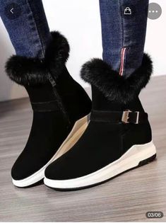 Cute Comfortable True to size Winter Boots 2022, Boots 2022, Round Toe Ankle Boots, Heels Patterns, Flat Heel Boots, Zipper Heels, Warm Shoes, Square Toe Heels, Buckle Shoes