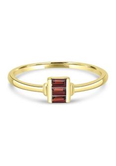 Designed with genuine garnet, this gold over sterling silver ring offers a pop of color to any outfit. Includes a black gift pouch. | Belk Silverworks Women's Gold Over Sterling Silver Garnet Rectangle Ring, 7 Modern Gold Ruby Ring As Gift, Modern Gold Ruby Ring For Gift, Elegant Rectangular Yellow Gold Birthstone Ring, Elegant Yellow Gold Rectangular Birthstone Ring, Gold Rectangular Ruby Ring, Rectangular Ruby Ring With Gold Setting, Elegant Rectangular Gold Birthstone Ring, Classic Rectangular Ruby Ring For Gift, Classic Rectangular Ruby Ring Gift