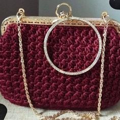 Luxury Handmade Gold Crochet Bag, Luxury Crochet Bag With Gold-tone Hardware, Top Handle, Top Handle Bag, Crochet