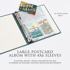 large postcard album with 4x6 sleeves