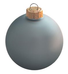 a silver ball ornament with a gold ring on the top is shown in front of a white background