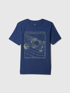 Soft cotton graphic T-shirt.  Crewneck.  Short sleeves.  Assorted graphics.  Straight, easy fit.  Hits at the hip. Planet Blue, Gender Equality, Support People, Our Solar System, Gap Kids, Cotton T Shirt, Cool T Shirts, Cotton Tshirt, Graphic T Shirt