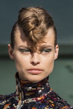 a model with braids on her head