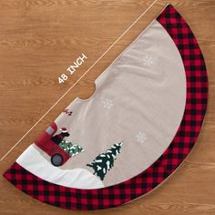 XAMSHOR 48 Inches Burlap Christmas Tree Skirt with Red and Black Plaid Border Embroidered Tree Skirt Decor for Xmas Decorations Burlap Christmas Tree Skirt, Snowflakes Christmas Tree, Embroidered Tree, Burlap Christmas Tree, Christmas Elements, Burlap Christmas, Rustic Holiday, Christmas Scene, Tree Skirt