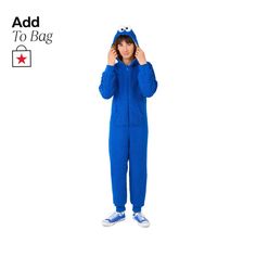 in stock Casual Blue Onesie For Playwear, Blue Casual Onesie For Playwear, Blue Cotton Onesie For Loungewear, Playful Blue Onesie For Loungewear, Adult Cookie Monster Costume, Casual Long Sleeve Blue Onesie, Toddler Cookie Monster Costume, Cookie Monster Shirts For Family, Blue Long Sleeve Onesie For Playwear