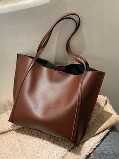 Bird in Bag - Shoulder Tote Bag Brown Square Shoulder Bag For Shopping, Brown Square Shopping Bag, Brown Square Shopping Bags, Brown Box Shoulder Bag For Shopping, Trendy Brown Box Bag For Errands, Everyday Brown Square Bag, Modern Brown Box Bag For Errands, Brown Shoulder Box Bag For Shopping, Brown Rectangular Shopping Bag