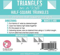 the label for triangles on a roll