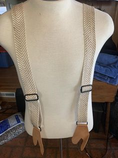 Suspenders are hand made with leather attachments. Sew buttons on your pants and then attach suspenders. These are made from a heavy jute webbing that does not have elastic in it. They are adjustable. I am able to make these for big and tall gentlemen if you provide me with measurements.  If you buy these along with knee breeches or trousers I will attach the buttons for you! Message me with questions! Vintage Belts And Suspenders With Adjustable Straps, Vintage Adjustable Belts And Suspenders For Everyday Use, Old World Style, Living History, Chloe Marcie, Big And Tall, Suspenders, Braces, Fashion Photo