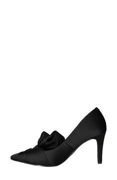 An oversized bow details the side of a glamorous pointy toe pump lofted by a slim heel. 3" heel Textile upper/synthetic lining and sole Imported Elegant Synthetic Heels, Medium Width, Elegant Synthetic Heels, Chic 4-inch Kitten Heels In Synthetic Material, Elegant Medium Width Synthetic Heels, Elegant Synthetic Heels With Wrapped Heel, Elegant Synthetic Heels With Sculpted Heel, Elegant Heels With Sculpted Heel, Chic Synthetic Heels For Events, Feminine 4-inch Heels For Evening