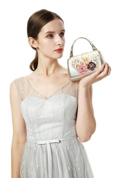 Luxy Moon Women's Clutch Evening Bag Flower Handbag Wedding Purse Handheld Shoulder Bag With Detachable Strap For Events, Elegant Flower-shaped Evening Bag, Top Handle Box Bag With Removable Pouch For Party, Party Handheld Shoulder Bag With Detachable Strap, Luxury Bags For Wedding Guests, Handheld Party Shoulder Bag With Detachable Strap, Chic Flower-shaped Evening Bag For Formal Occasions, Elegant Flower Shaped Clutch For Formal Occasions, Chic Floral Evening Bag For Formal Events