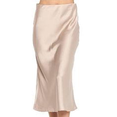 Brand New Without Tags. Champagne Midi Skirt With Elastic Waist. Quince Washable Silk Skirt Champagne, Cream Fitted Midi Skirt, Champange Midi Skirt, Chamoagne Silk Skirt, Gold Satin Skirt, Cream Flowy Midi-length Skirt, Gold Satin, Satin Skirt, Nicole Miller