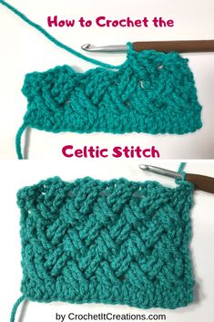 crochet stitches are being used to knit the stitchs on the knitting project