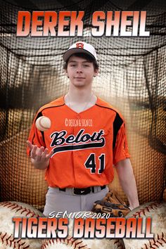 a man in an orange jersey holding a baseball