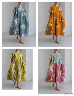 Soft and Cozy Casual Dresses – Jenifer‘s Collection Oversized A-line Casual Dress, Oversized Multicolor Casual Maxi Dress, Casual Floral Print Midi Dress In Relaxed Fit, Casual Free Size Short Sleeve Maxi Dress, Casual Floral Print Midi Dress Relaxed Fit, Casual Multicolor Loose Dress, Casual Multicolor Midi Dress, Casual Loose Free-size Dresses, Casual Loose Free Size Dresses