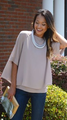 Mocha Double Layer Top Chic Neutral Top For Layering, Chic Neutral Tops For Layering, Chic Taupe Tops For Layering, Chic Taupe Tops For Day Out, Double Layer Top, Nude Bra, Double Layer, Boutique Clothing, Cute Dresses