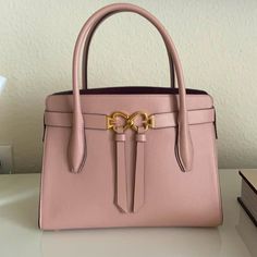 New With Tag Kate Spade Bag , 8.25"H X 10.25"W X 4.75"D Handle Drop: 4.75" Strap Drop: 22" High-end Pink Satchel, High-end Satchel With Gold-tone Hardware For Shopping, High-end Pink Satchel With Detachable Handle, High-end Pink Top Handle Satchel, High-end Shopping Satchel With Gold-tone Hardware, High-end Pink Bag With Handles, High-end Pink Formal Bags, Formal Handheld Bag With Branded Hardware, Feminine Formal Shoulder Bag With Top Handle