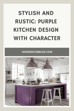 rustic purple kitchen