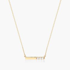 14K Yellow Gold Bar Diamond Necklace Diamond Bar Necklace, Minimal Gold, Jewelry Photoshoot, Diamond Bar, Gold Bar, James Allen, Bar Necklace, Spring Rings, Loose Diamonds